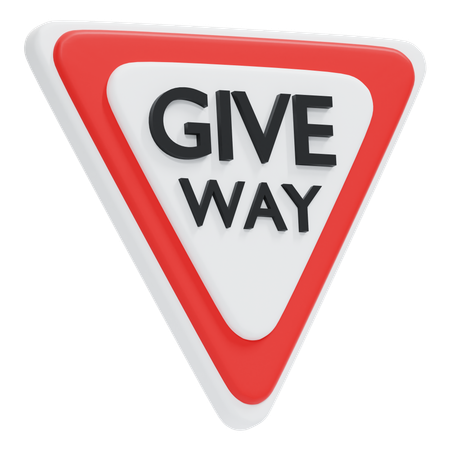 Give Way Sign  3D Icon