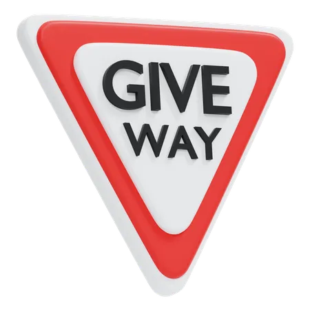 Give Way Sign  3D Icon