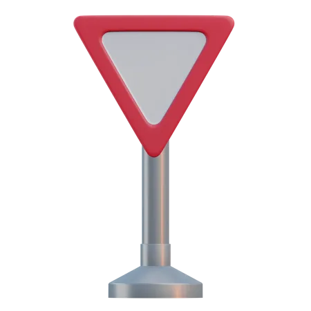 Give Way Sign 3 D Traffic Sign Illustration 3D Icon