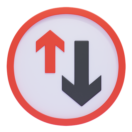Give Way to Oncoming Traffic Sign  3D Icon