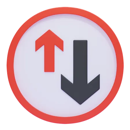 Give Way to Oncoming Traffic Sign  3D Icon