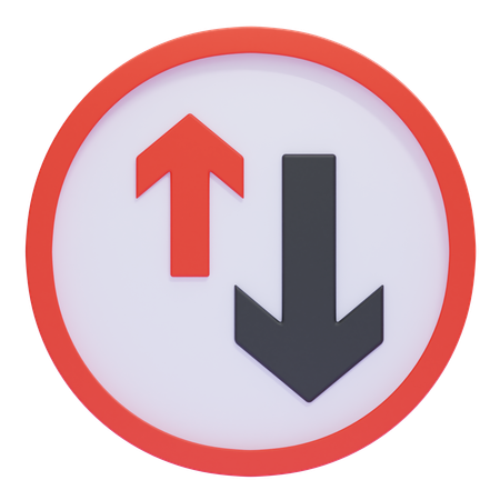 Give Way to Oncoming Traffic Sign  3D Icon
