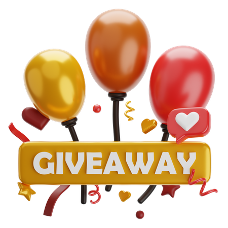 Giveaway Ballons  3D Icon