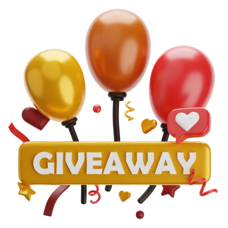 Giveaway Ballons  3D Icon