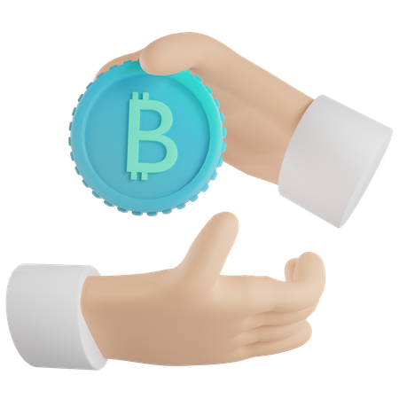 Giving bitcoin  3D Icon