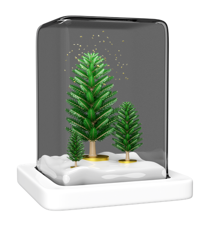 Giving christmas glass dome as christmas present  3D Illustration