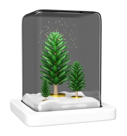 Giving christmas glass dome as christmas present  3D Illustration