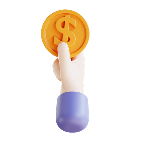 Giving Dollar coin  3D Illustration