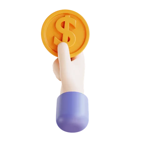 3 D Illustration Hand And Coin 3D Illustration