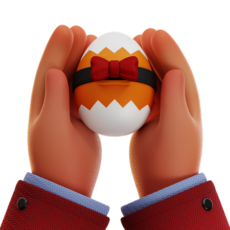 GIVING EGG WITH TIE  3D Icon