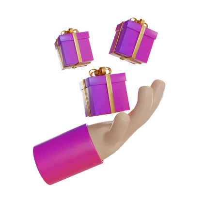 Giving Gift  3D Illustration