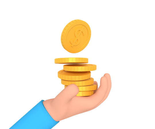 Giving investment coin  3D Icon