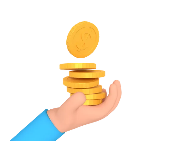 3 D Illustration Of Giving Investment Coin 3D Icon