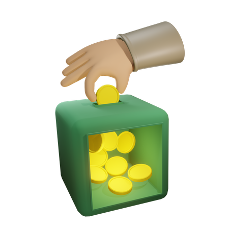 Giving money for charity  3D Illustration