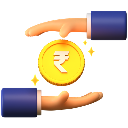 Giving Rupee coin  3D Icon