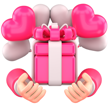 Giving Valentine Gifts  3D Icon