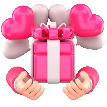 Giving Valentine Gifts  3D Icon