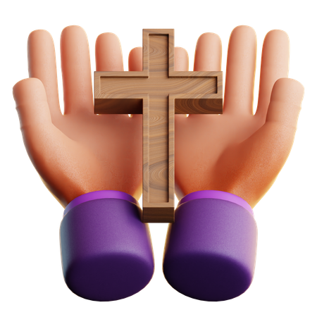 Giving Wood Cross  3D Icon