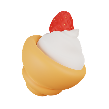 Glace à la fraise  3D Illustration