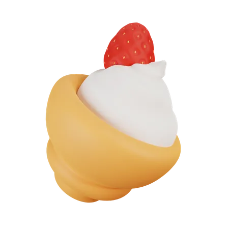 Glace à la fraise  3D Illustration