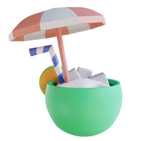 Glace à la noix de coco  3D Illustration