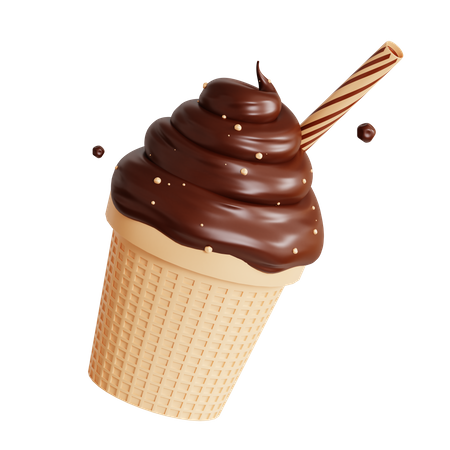 Crème glacée au chocolat  3D Icon