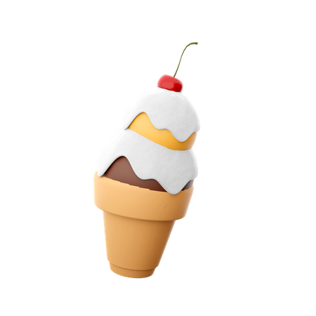 Glace avec deux boules  3D Icon