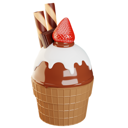 Glace au chocolat  3D Illustration