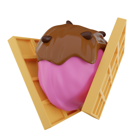 Gaufre à la glace  3D Icon