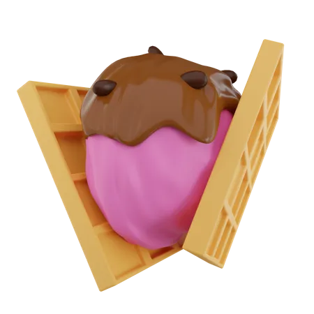 Gaufre à la glace  3D Icon