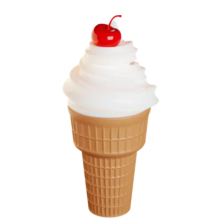 Glace à la vanille  3D Illustration