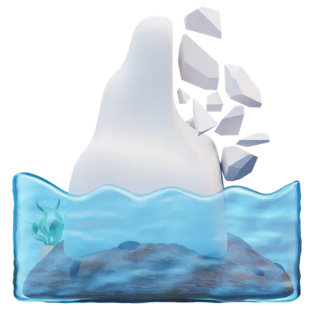 Glacier Melting  3D Icon