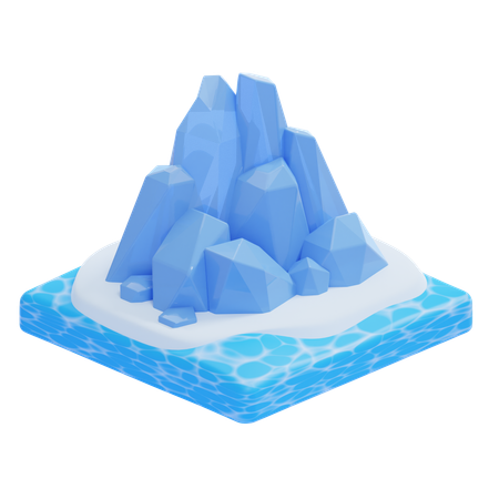 Glacier With Icebergs And Water  3D Icon