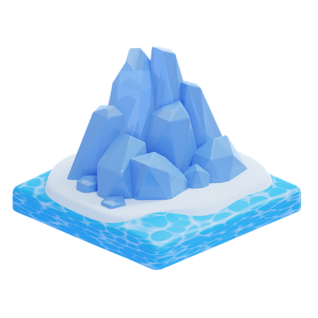 Glacier With Icebergs And Water  3D Icon
