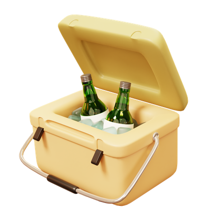 Glacière portable avec de la bière  3D Icon