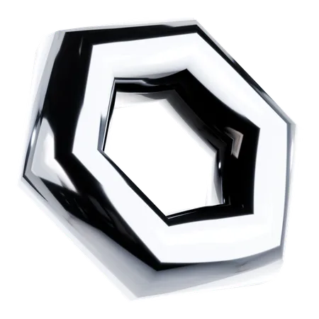 Glänzende metallische Form  3D Icon