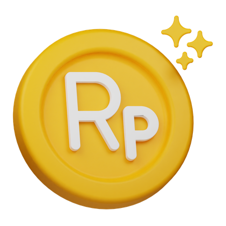Glänzende Rupiah-Münze  3D Icon