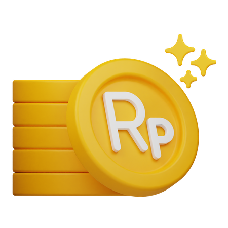 Glänzende Rupiah-Münzen  3D Icon