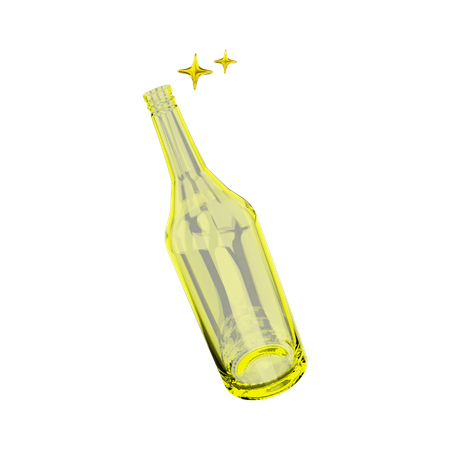 Glass Bottle  3D Illustration