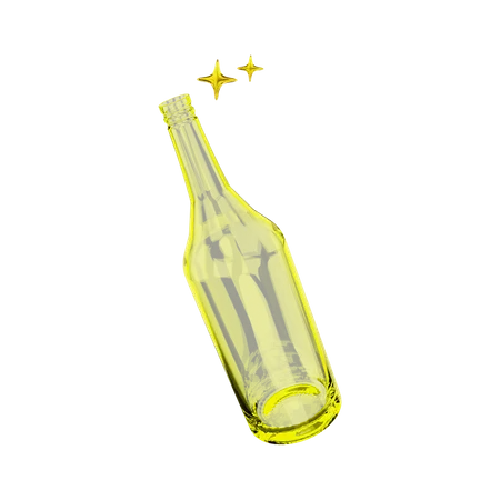 Glass Bottle  3D Illustration