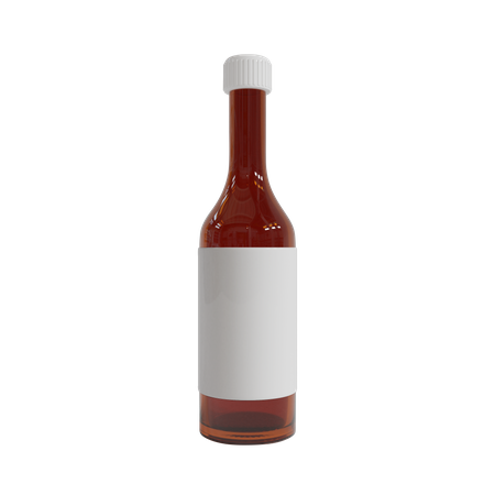 Glass Bottle  3D Illustration