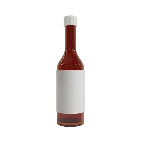 Glass Bottle  3D Illustration