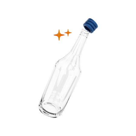Glass Bottle 3D Illustration