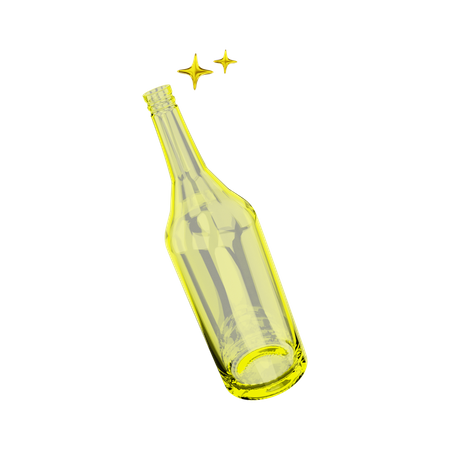 Glass Bottle 3D Illustration
