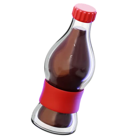 Glass Bottle Of Cola Drink  3D Icon