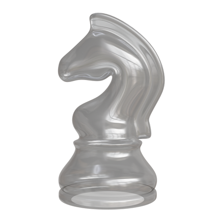 Glass Chess Horse Abstract  3D Icon