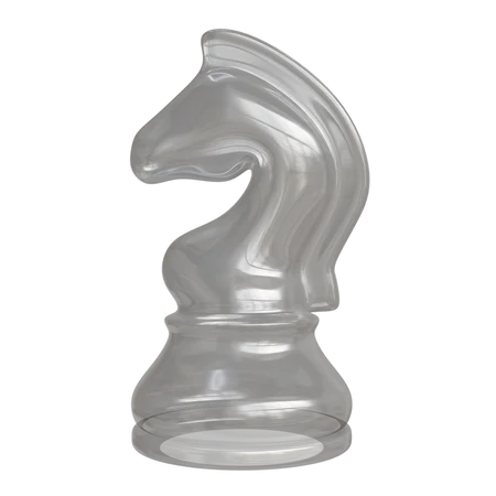 Glass Chess Horse Abstract  3D Icon