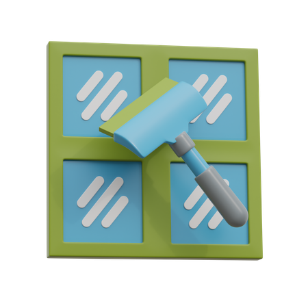 Glass Cleaning Wiper  3D Icon