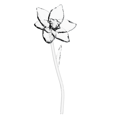 Glass Daffodil Flower  3D Icon