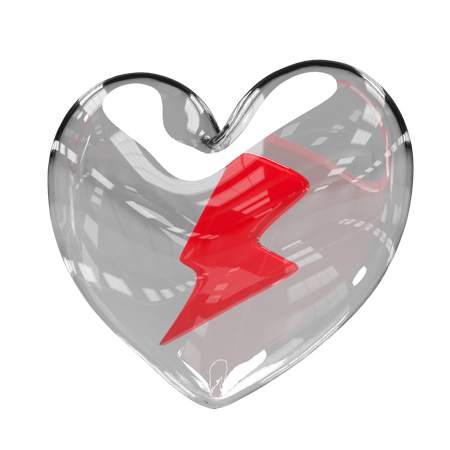 Glass Heart  3D Illustration